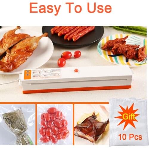 Food Vacuum Sealer Plastic Bag Sealer Sous Vide Food Film Packing Degasser Include 10Pcs Vacuum Bags Sealing Machine Vacuum Pump