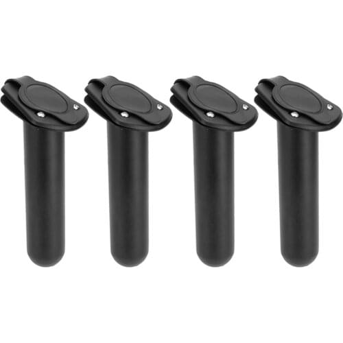 MagiDeal 4 Pieces Plastic Flush Mount Fishing Rod Holder Gasket Kayak Canoe Tackle for Inflatable Fishing Boat Dinghy Accessory