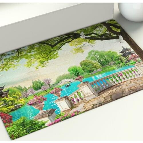 3D Sea View Floor Mat Anti-Slip Kitchen Area Rug Home Flooring Living Room Bedroom Bath Yoga Carpets Welcome Mats for Front Door