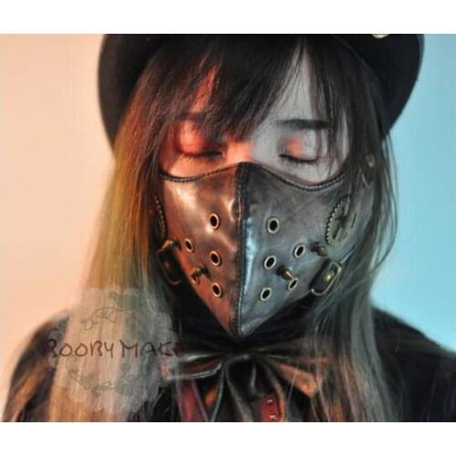 Steampunk retro mask Rivet gear