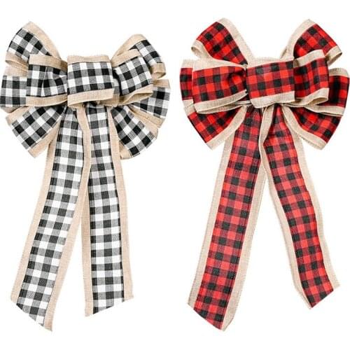 Christmas Bow Bows For Crafts Handmade Xmas Bowknot Christmas Tree Decoration Christmas Decoration For Home