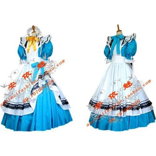 Sexy Sissy Maid Long Dress Lockable Uniform Cosplay Costume Tailor-made[CK853]