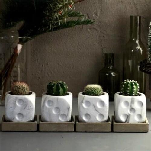 3D Creative Dice Shape Silicone Flowerpot Molds DIY Succulent Flower Concrete Cement Mold Handmade Ceramics Clay Crafts