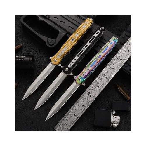 58HRC High Hardness Folding Knife Camping Tactical Outdoor Knife Camping Mountaineering Portable Stainless Steel Folding Knife
