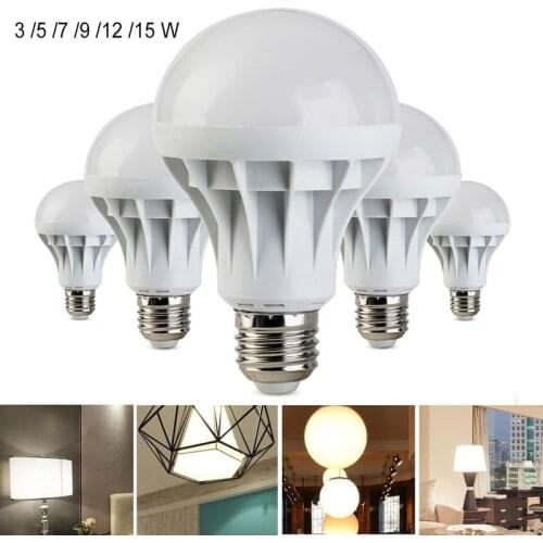 E27 LED Bulb 220V 3W 5W 7W 9W 12W 15W Lampada LED Spotlight Table Lamp Lights Warm White Home Living Room LED Light Bulbs