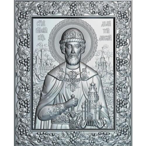 Holy Prince Dimitry Donskoy 3D model relief figure STL format Religion 3d model relief for cnc in STL file format