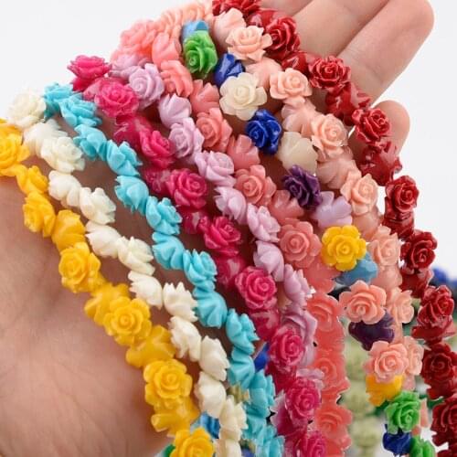 1 Strand 6 8 10 12 15mm Camelia Flower Beads Artificial Coral Beads For Jewelry Making DIY Bracelet Neckalce Accessoires