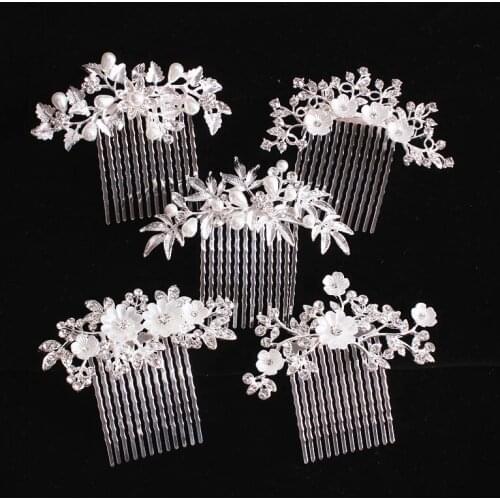 Bride Wedding Dress Accessories Sweet Wedding Banquet Alloy Full Diamond Shiny Multi-toothed Hair Insert Comb Jewelry