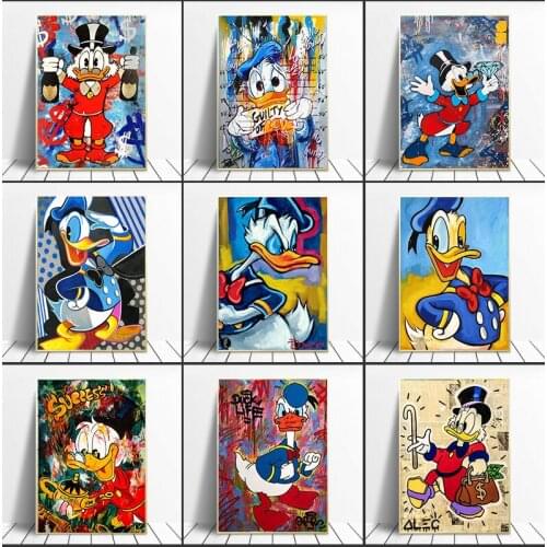 Disney Diamond Painting Graffiti Art Funny Donald Duck 5D DIY Full Diamond Embroidery Cross Stitch Kits Home Decoration