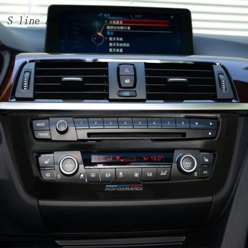 Car Styling For M performance Interior Trim For BMW F30 F34 3gt 3 4 Series Accessories Car Console CD Panel Frame Cover Stickers