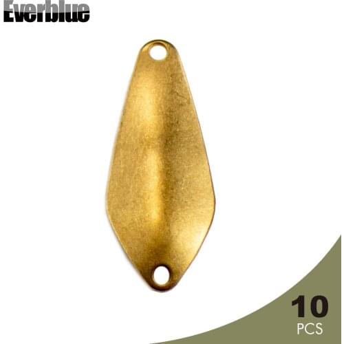 EVERBLUE 10PCS 2.4g Brass Casting Spoon Blanks Tackle Craft Bulk Polished Spoons Weight Fishing Accessories Custom Lures