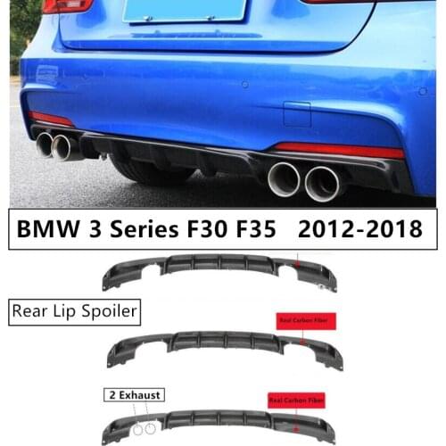 For BMW 3 Series F30 F35 2012-2018 Rear Bumper Lip Spoiler Diffuser High Quality Carbon Fiber PP Black Modification Accessories