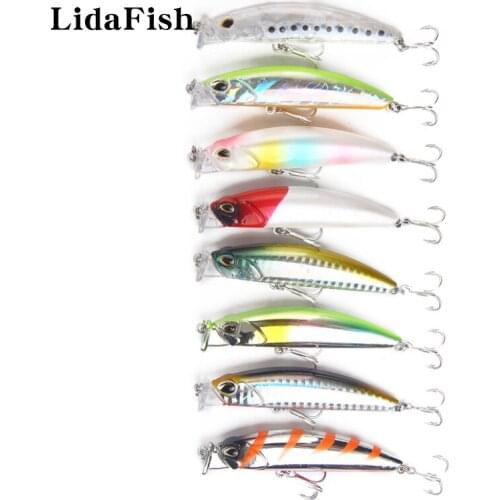 LIDAFISH High Quality Artificial 8-color Minnow fake Lure Plastic Anti-Corrosion Simulation 8cm/10g Fishing Bait Carp Hard Bait