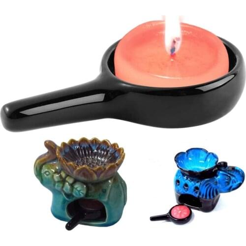 Ceramic Candle Holder with Handle Dinner Table Decoration Candlestick Stand for Wedding Party