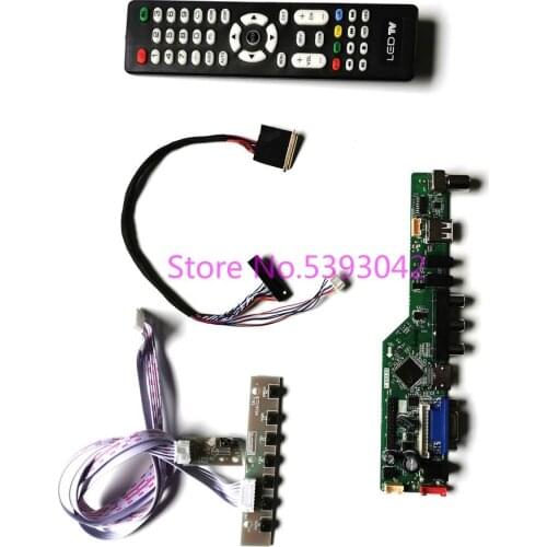 KIT fit LP156WH3 (TL)(AA)/(TL)(AB)/(TL)(AC)/(TL)(B1)/(TL)(BC) LVDS 1366*768 LCD VGA+USB Remote 40Pin TV control drive board