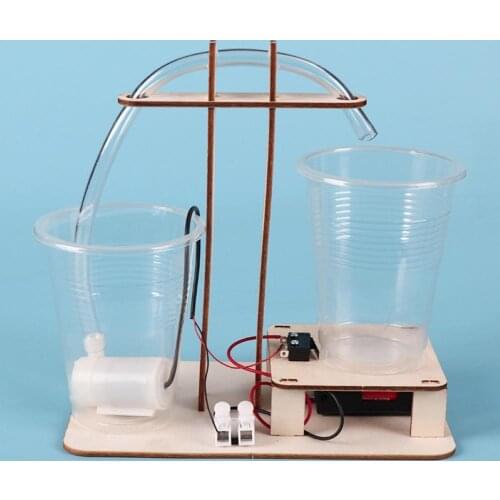 Kid DIY Assembly Electric Drinking Fountain Model Student Physics Experiment Toy