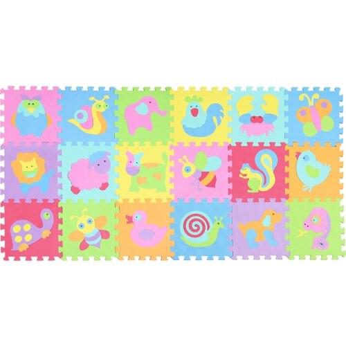 Meiqicool 18pcs 36pcs/Set Children Animals Puzzle Colourful Kids Rug Play Mat Soft Floor Crawling Puzzle Kids Educational Toys