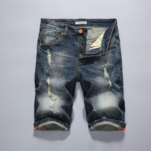 Fashion Men Casual Ripped Short Jeans Brand Clothing Bermuda Summer Cotton
