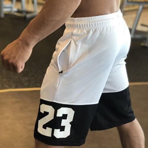 Men Sportswear Gym Mens Sports Running Shorts Number 23 Letter Basketball Shorts Sport Zipper pocket Workout Shorts Training