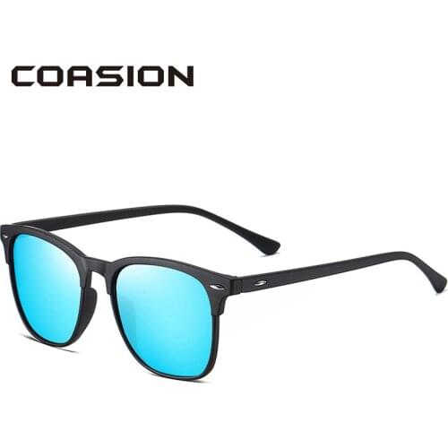 COASION Brand Design Square Polarized Sunglasses Men Women Classic Retro Square Sunglasses Mirrored Lens sonnenbrille CA1361