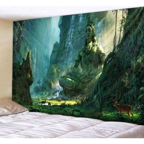 Buddha At The Bottom Of The Valley Prainted Wall Hanging Tapestry Mandala Bohemia 5 Sizes Travel Sleeping Pad Polyester Fabric