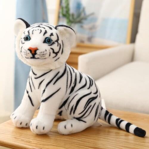 New Hot 1pc High Quality 33cm White Tiger Stuffed Toy Baby Lovely Big Size Tiger Plush Doll Soft Pillow Children Christmas Gift