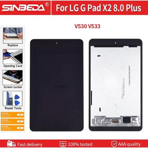 Original 8.0" Display For LG G Pad X2 8.0 Plus FHD LTE V530 LCD Display Touch Screen Digitizer Assembly for LG V530 V533 LCD