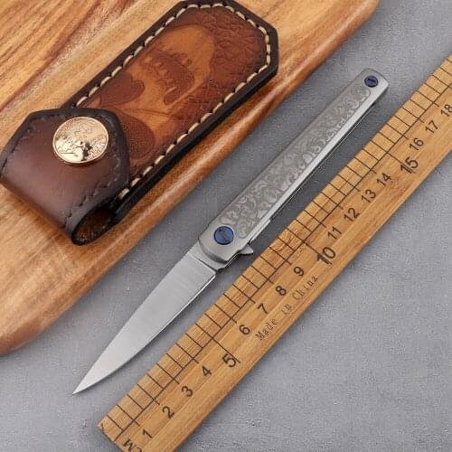 Outdoor sharp MS3 ball bearing system M390 blade titanium alloy handle tactical survival self-defense hunting tool folding knife