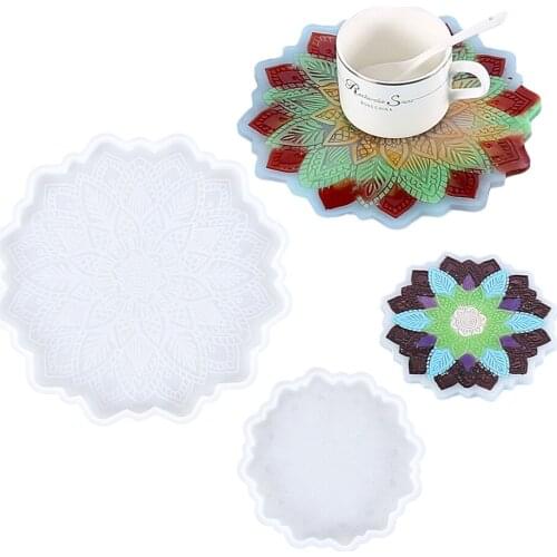 Big Small Size Flower Coaster Silicone Mold DIY Craft Jewelry Storage Desktop Decoration Casting Tools