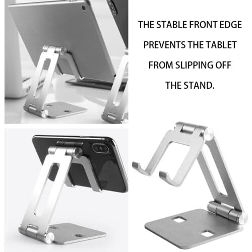 Adjustable Mobile Phone Holder for iPhone Desktop Phone Folding Stand Home Office Aluminum Alloy Non-slip Rack