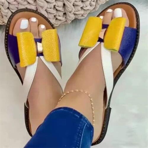 Summer Top Seller Female Flat Sandals Fashion Butterfly Knotted Open Toe Beach Casual Womens Shoes Non-Slip Ladies Slippers