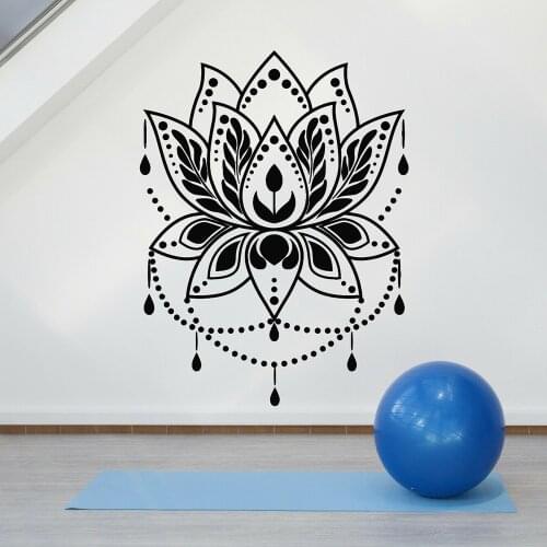 Removable Mandala Vinyl Art Stickers Lotus Flower Decals for Living Room Buddhism Yoga Symbol Relax Wall Stickers Mural P103