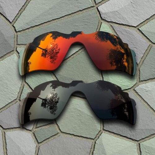 Grey Black&Red Orange Sunglasses Polarized Replacement Lenses for Oakley Radar Path Vented