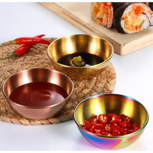 Steel Kitchen Plate Appetizer Tray Round Household Food Seasoning Plate Sauce Plate Kitchen Utensils