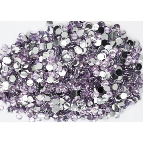 Light Amethyst Color 2~6mm Flatback стразы Resin Non hotfix Rhinestones in Bulk Package Plastic Nail Art Decoration for Garment