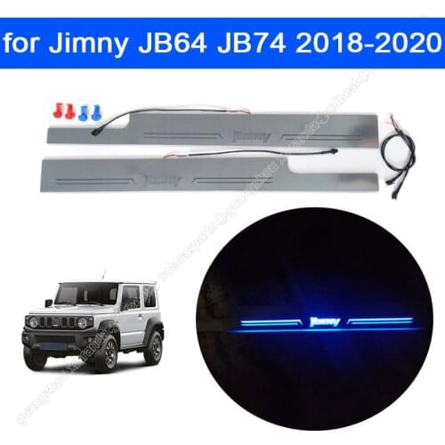 LED Car Welcome Pedal Blue/Colorful Car Scuff Plate Pedal Door Sill Pathway Light for Jimny JB64 JB64W JB74 JB74W 2018-2020