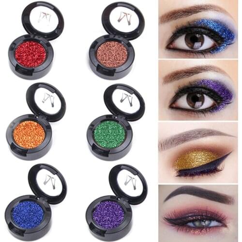 Miss Rose 24 Colors Glitter Eyeshadow Diamond Single Color Pressed Pigment Eye Shadow Sexy Makeup Shimmer Metal Palette Cosmetic
