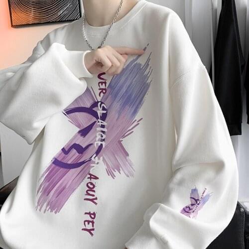 Men Hoodies Sweatshirts Long Sleeve Harajuku Fork Print Oversized Hoodies For Teens Male Thin Loose Vintage Hoodies Streetwear