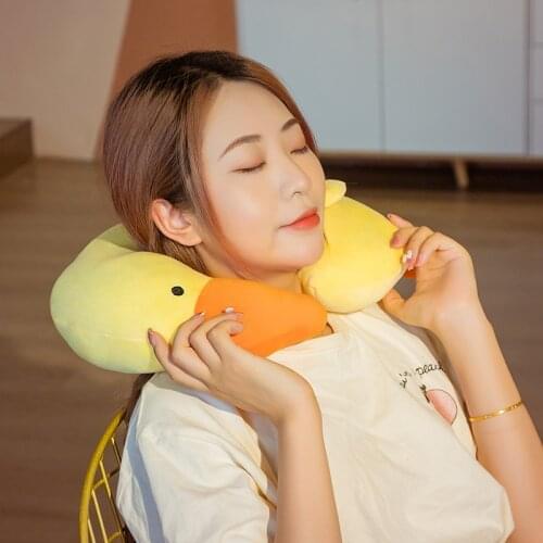 35CM Lovely Big White Goose U-shaped Neck Pillow Plush Toys Stuffed Soft Cute Animals Doll Nap Pillow Kids Girls Holiday Gifts