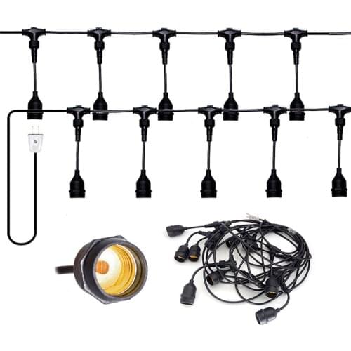 E27 LED Lamp Holder Extension Cords Customized Outdoor Waterproof IP65 2pin 0.75 mm2 E27 Light Line Festival Lantern Split Cable