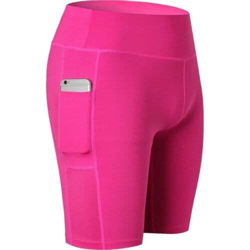 Women Cycling Yoga shorts ladies stretch fitness sweatshirt elastic pocket shorts sports riding Running shorts