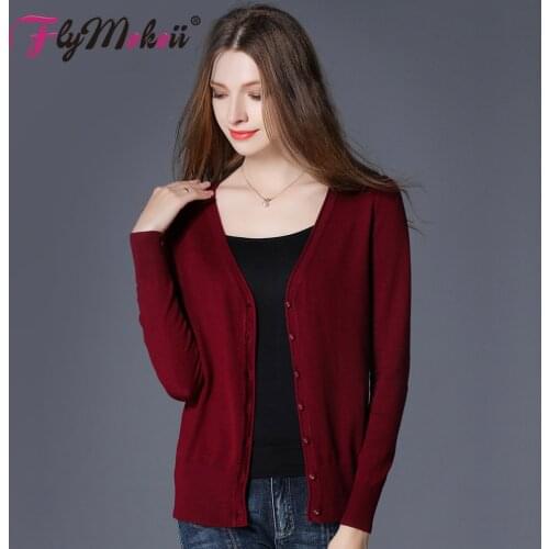 Women Cardigan Knitted Jumper Long Sleeve V-Neck Lady Sweater Solid Color Loose Size 4XL 5XL 6XLCasual Crochet Female Coat Tops