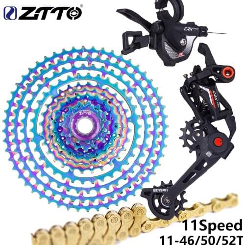 ZTTO MTB Bike 11 Speed groupset 11s 11-52T cassette rainbow ultralight k7 11v 46t sprock 11s shifter derailleur chain chainring