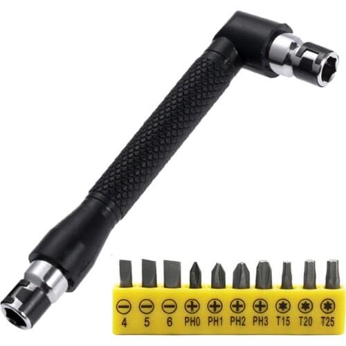 1/4'' Mini Double-headed Multifunctional L-type 90 Degree Right Angle Screwdriver Socket Wrench Screwdriver Sets Tool
