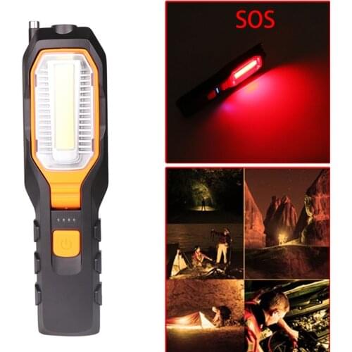 1PC COB LED Super Bright Magnetic Working Hook Pocket Hand Torch Handy Lamp Camping Tent Light Emergency Inspection Flashlight