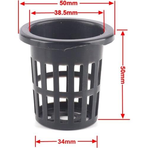 100pcs 38mm Aquaponics Hydroponics Net Pot Mesh Basket Planting Cup Hydroponic NFT 2 Color Option