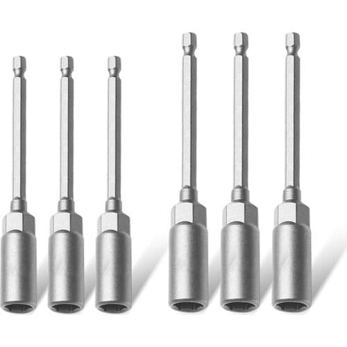 3PCS Hex Socket Sleeve Nozzles Strong Magnetic Nut driver Set Drill Bit Adapter Wind Approved Sleeve Electric 80MM 150MM