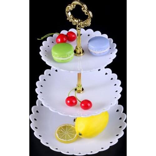 3 Tier Wedding Birthday Party Cake Plate Afternoon Tea Dessert Stand Tray Fruit Snacks Display Tower