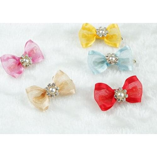 Pet dog lovely bowknot hair teddy Yorkshire hair clip Pet princess headdress pet hairpin 30pcs