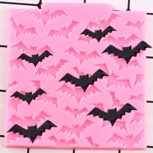 3D Bats Silicone Mold Halloween Cake Border Fondant Molds DIY Party Cake Decorating Tools Cupcake Topper Candy Chocolate Moulds